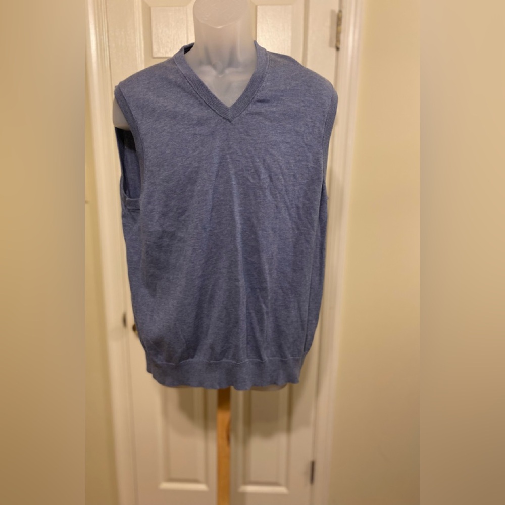 BROOKS BROTHERS - Men's Slate Blue V-Neck Sweater Vest, Size: XL